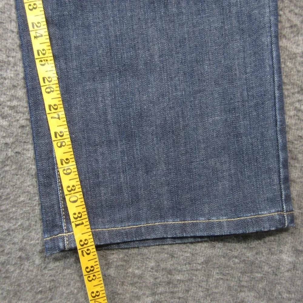 Vtg Talbots‎ Stretch Jeans 12 Blue Denim High-Rise Embroidered Straight Boho Y2K